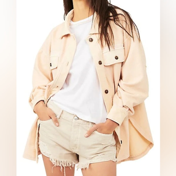 Free People Jackets & Blazers - BNWT FREE PEOPLE Ruby Shacket Peach - medium